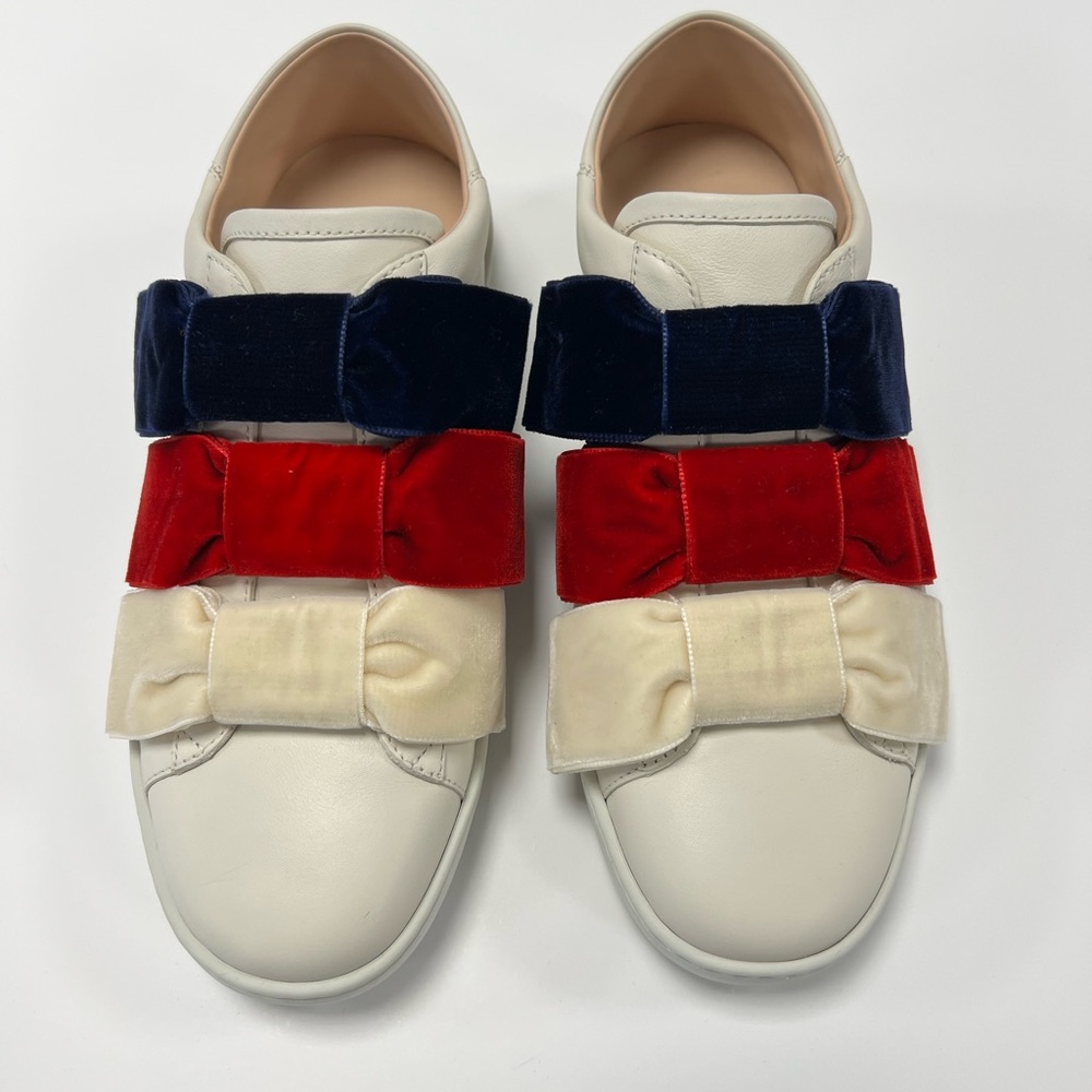 Velvet Bow Ace Sneakers